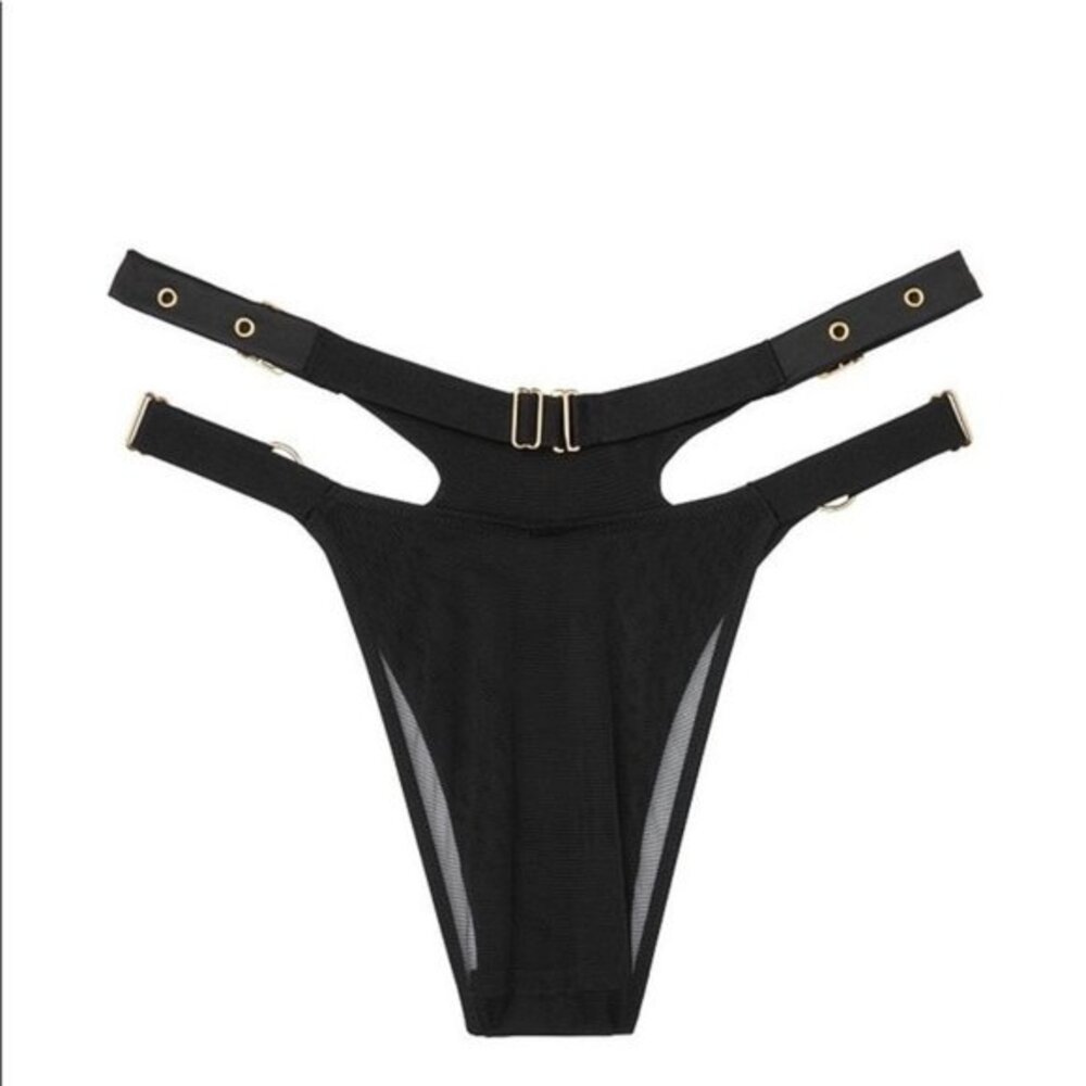 Victoria’s Secret Satin Buckle Brazilian Panty‎ Small Black Rare Limited Edition